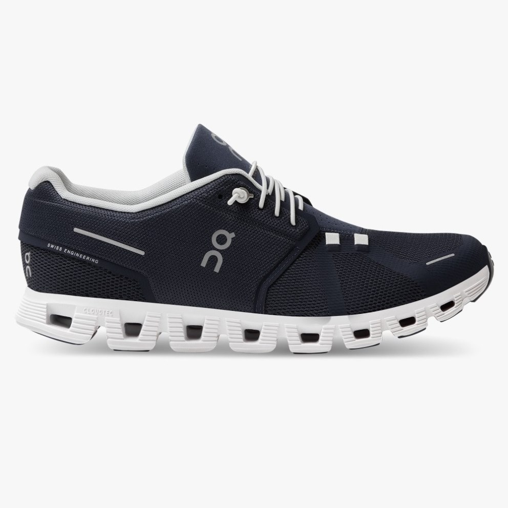 On Cloud 5 Men\'s Trainers Navy | UK-85OA2