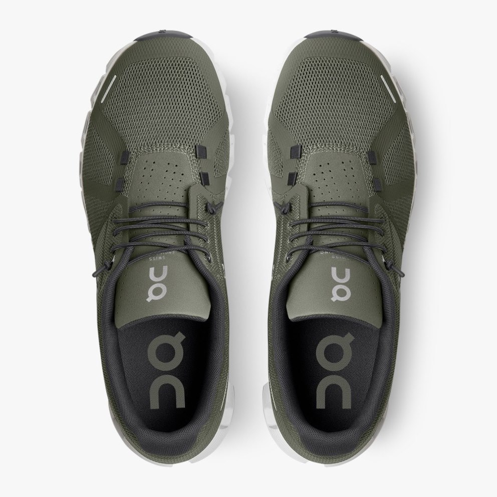 On Cloud 5 Men's Trainers Olive | UK-7A861
