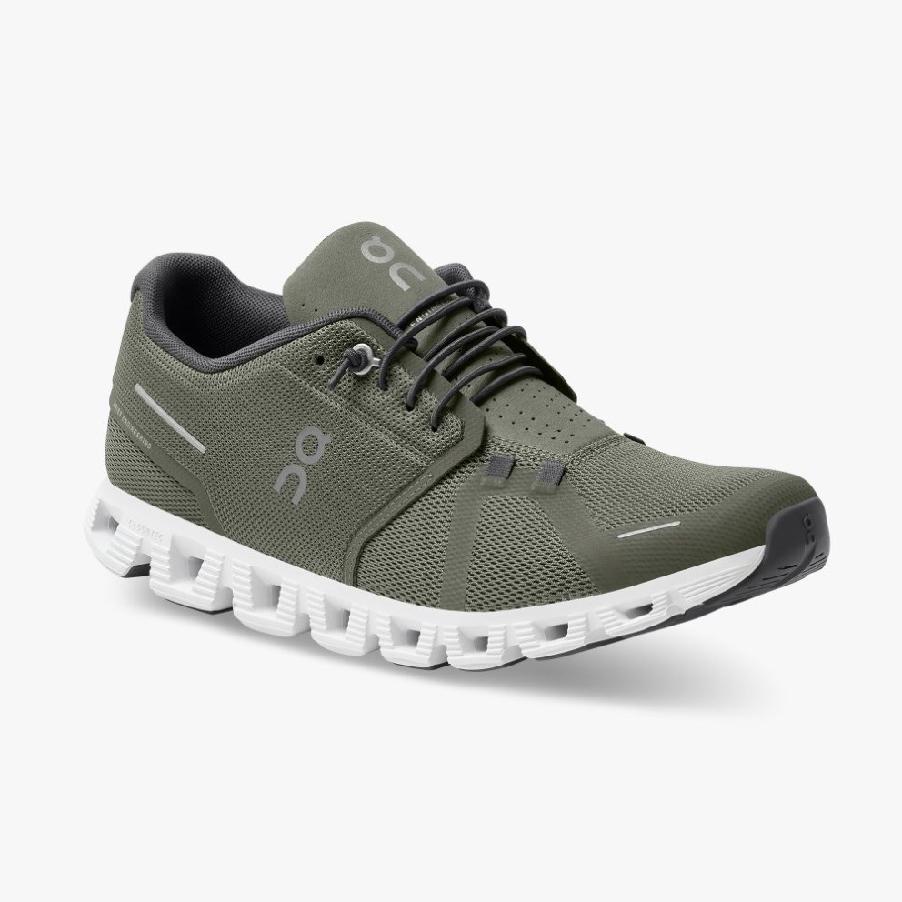 On Cloud 5 Men's Trainers Olive | UK-7A861