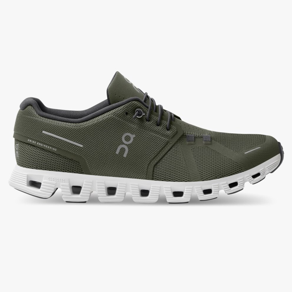 On Cloud 5 Men\'s Trainers Olive | UK-7A861