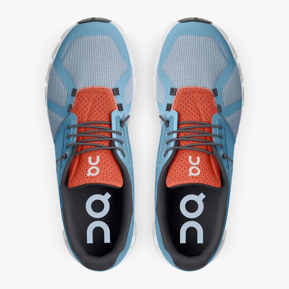 On Cloud 5 Push Men's Trainers Blue | UK-2A76J