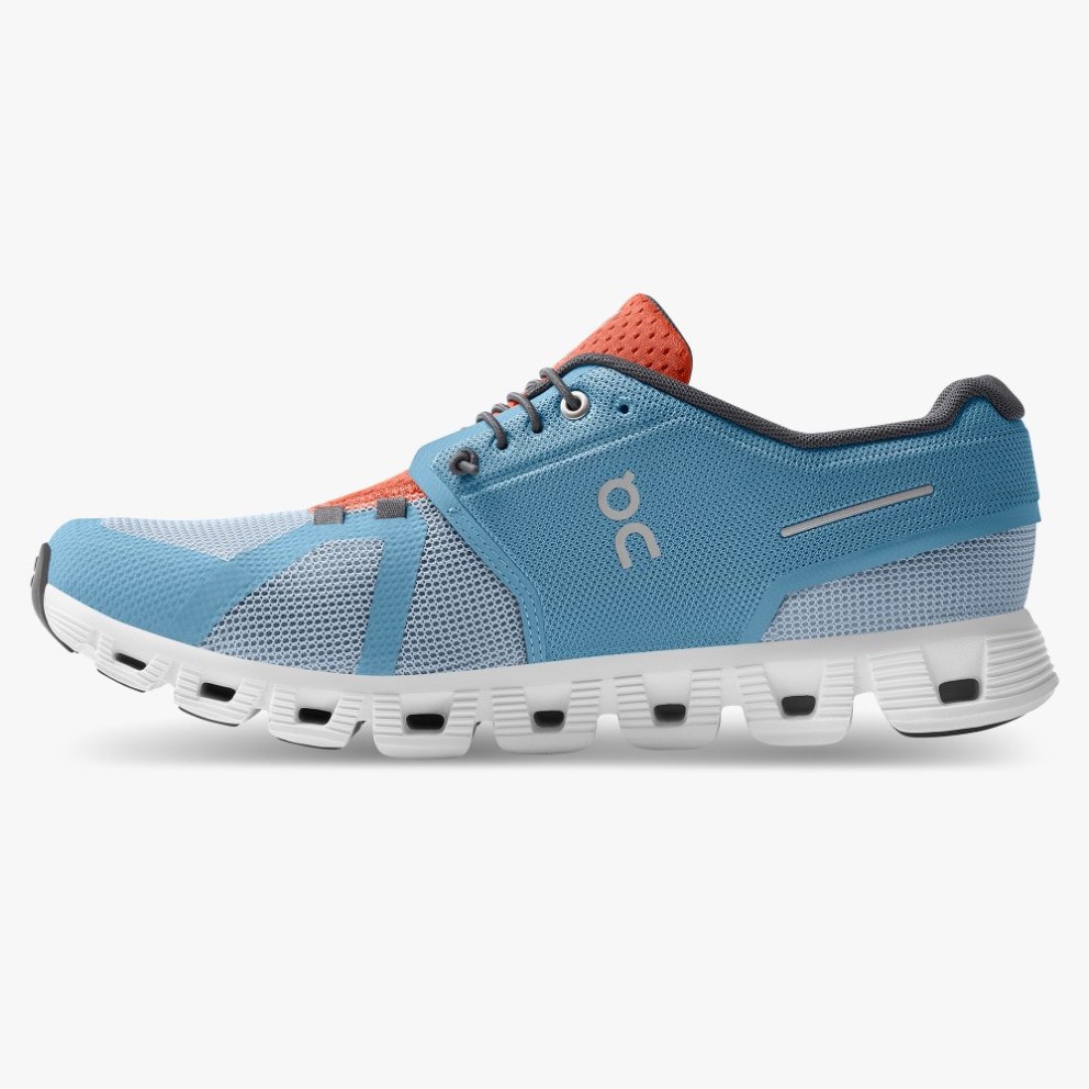 On Cloud 5 Push Men's Trainers Blue | UK-2A76J