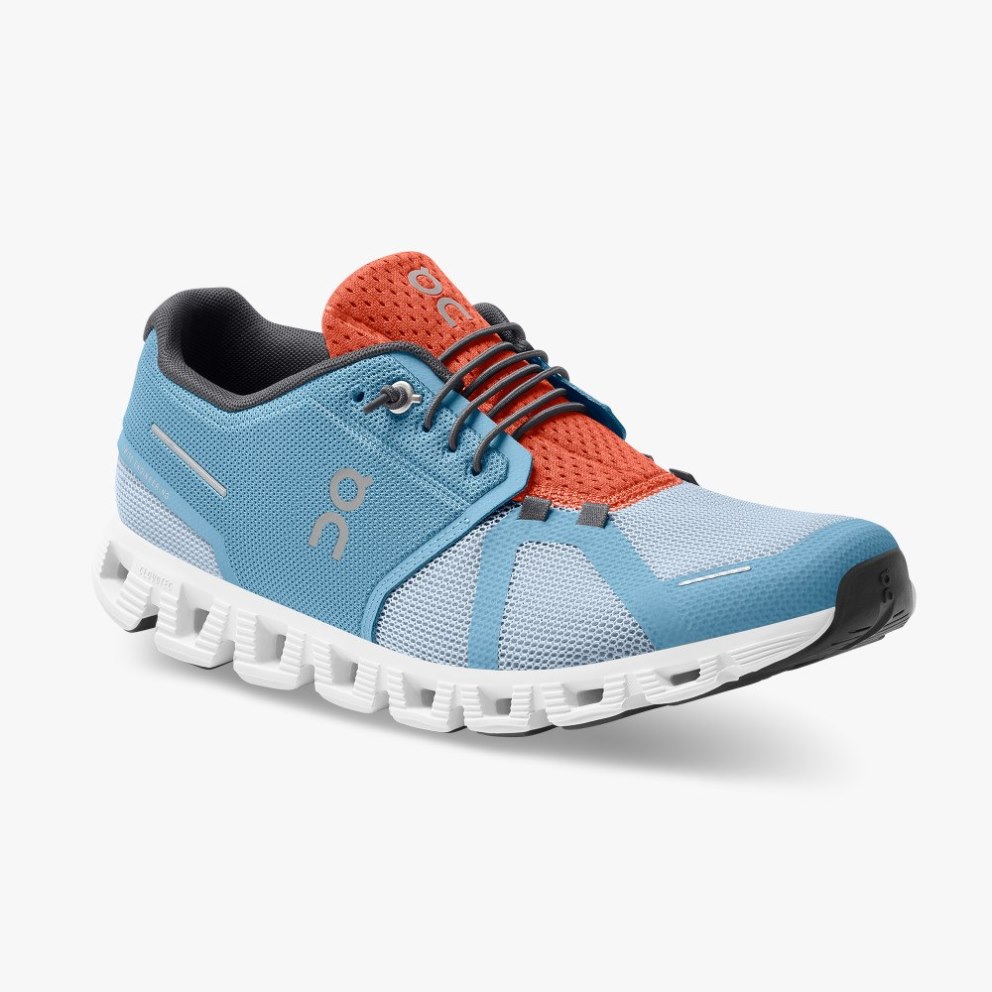 On Cloud 5 Push Men's Trainers Blue | UK-2A76J