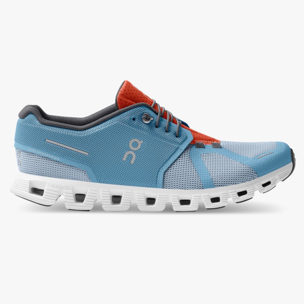 On Cloud 5 Push Men\'s Trainers Blue | UK-2A76J