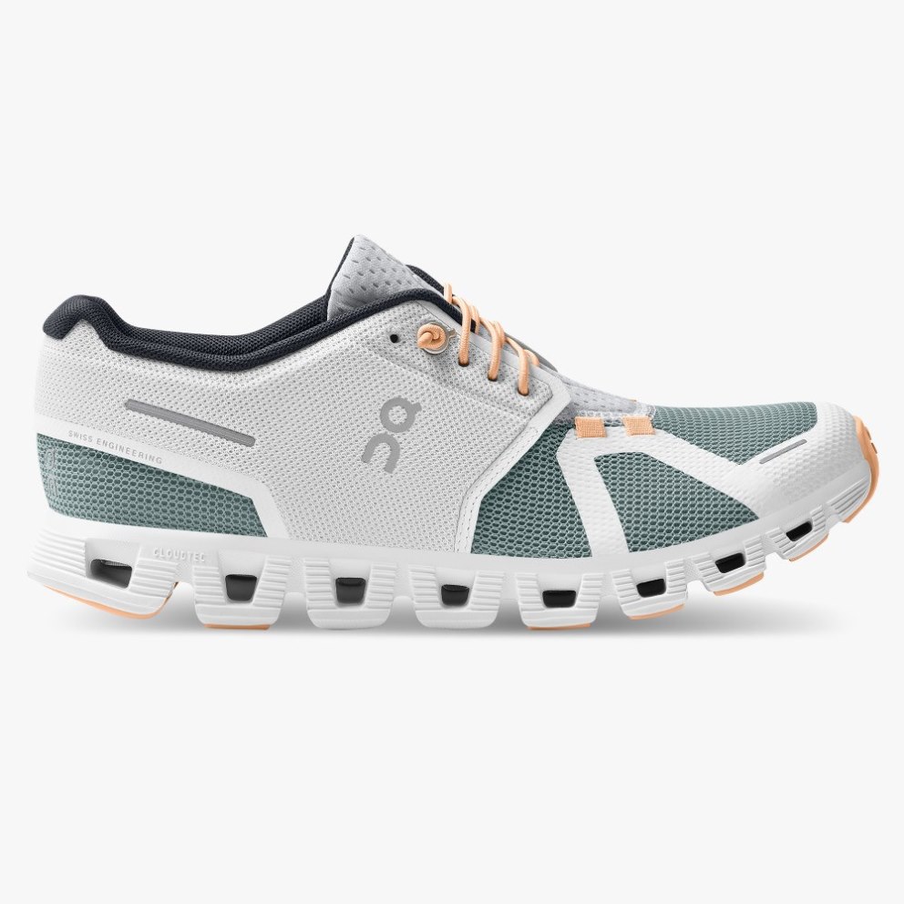 On Cloud 5 Push Women\'s Trainers White / Green | UK-OJ26A