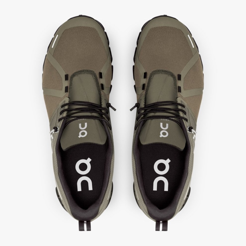 On Cloud 5 Waterproof Men's Trainers Olive | UK-J2O7M