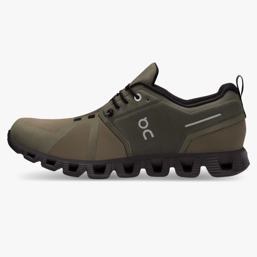 On Cloud 5 Waterproof Men's Trainers Olive | UK-J2O7M