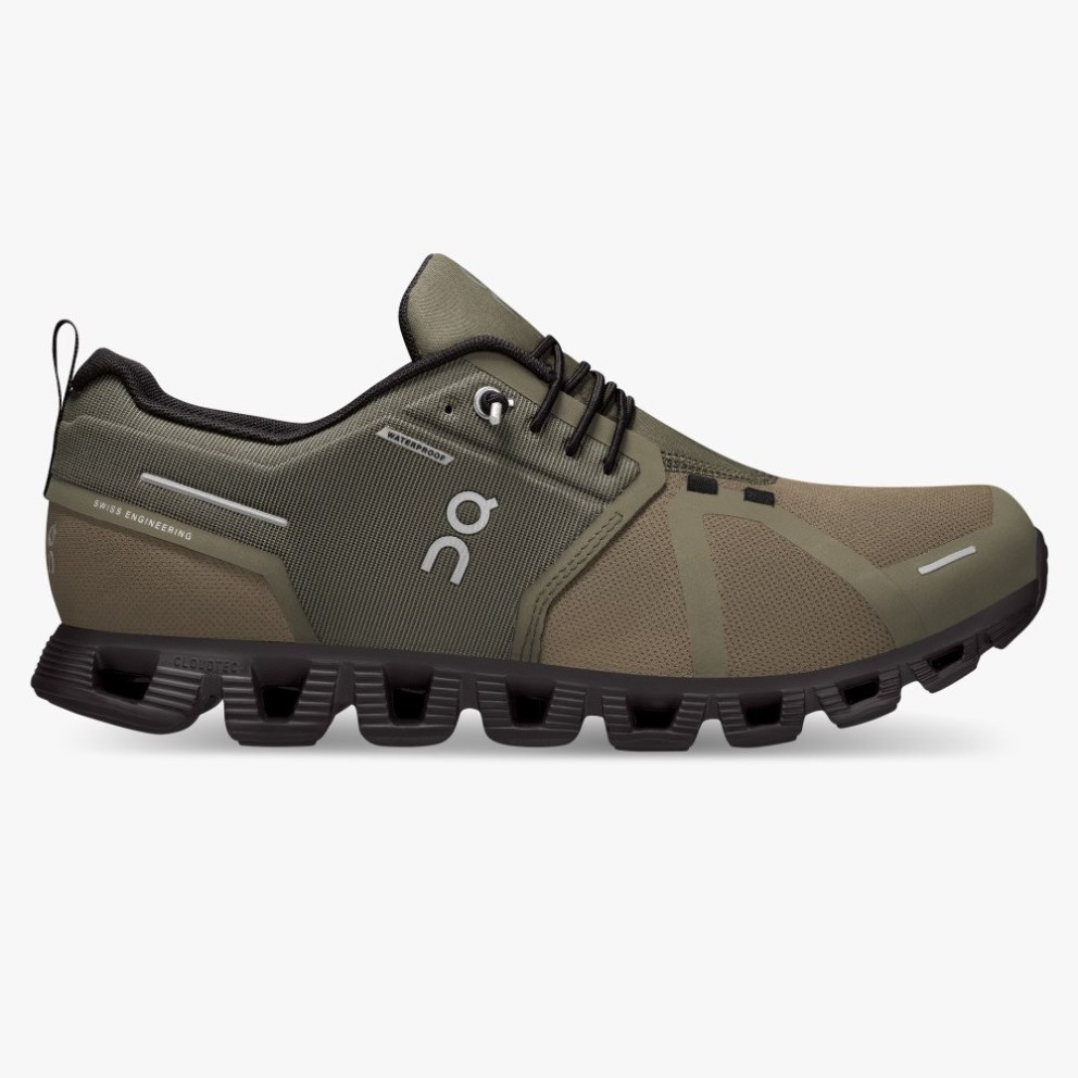 On Cloud 5 Waterproof Men\'s Trainers Olive | UK-J2O7M