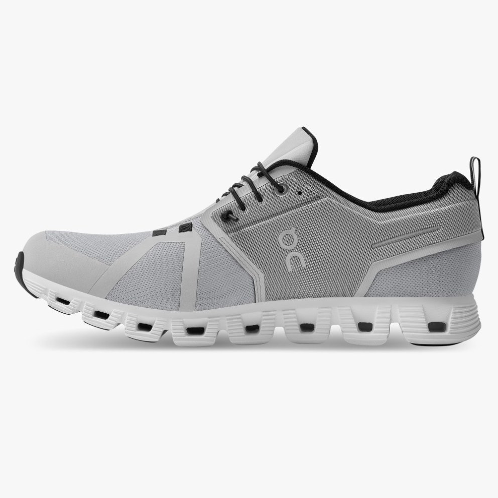 On Cloud 5 Waterproof Men's Trainers Light Grey | UK-OA82J