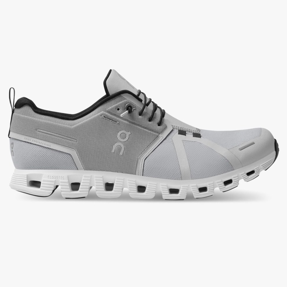 On Cloud 5 Waterproof Men\'s Trainers Light Grey | UK-OA82J