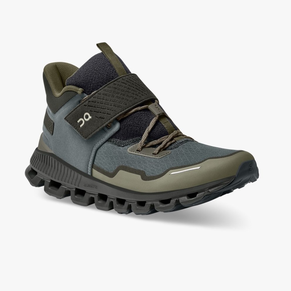 On Cloud Hi Edge Defy Men's Trainers Olive / Grey | UK-A72O1