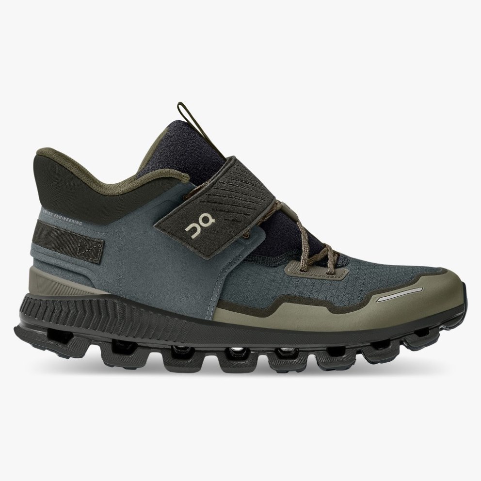 On Cloud Hi Edge Defy Men\'s Trainers Olive / Grey | UK-A72O1