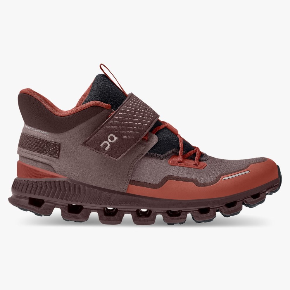 On Cloud Hi Edge Defy Men\'s Trainers Burgundy | UK-O625A