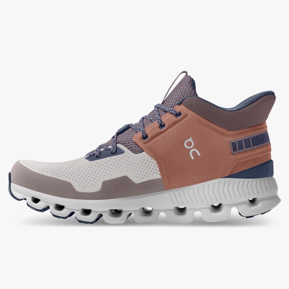 On Cloud Hi Edge Men's Trainers Brown / Grey | UK-81A26