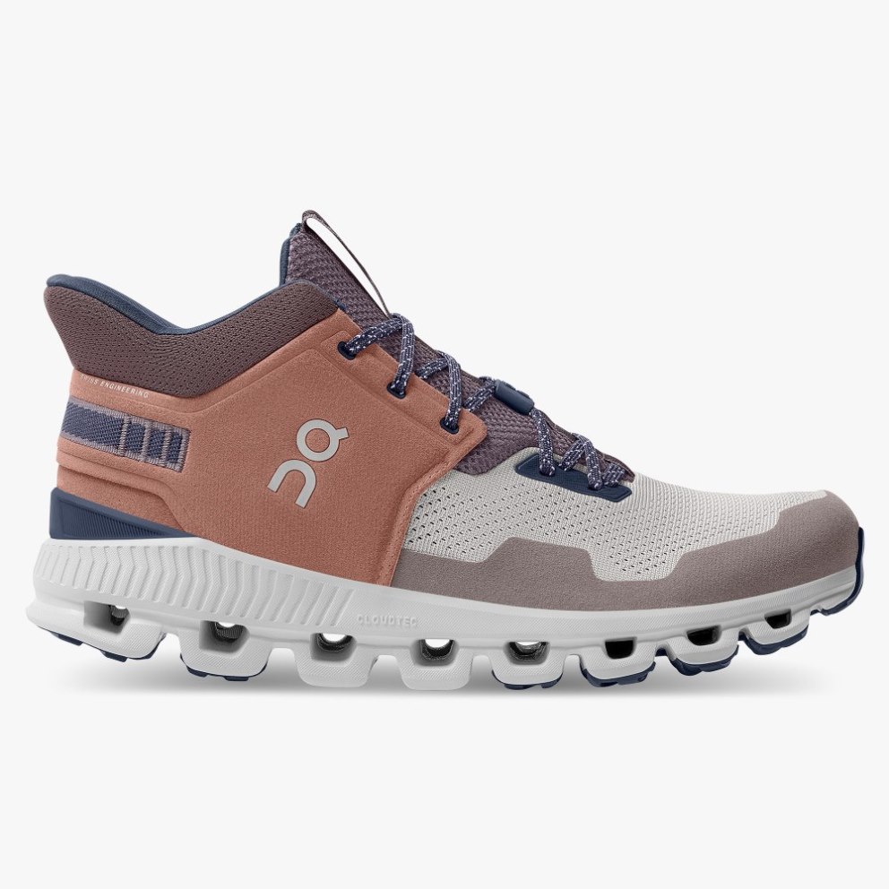 On Cloud Hi Edge Men\'s Trainers Brown / Grey | UK-81A26