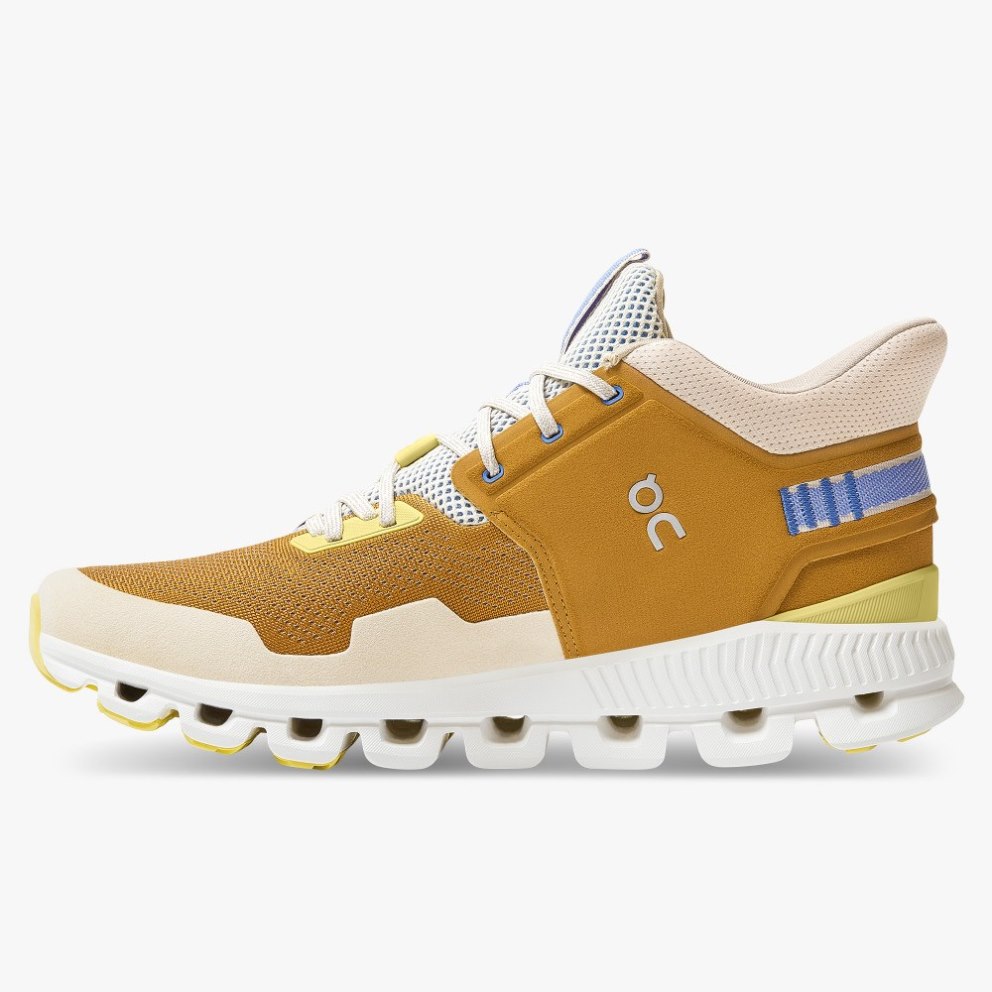 On Cloud Hi Edge Men's Trainers Mustard | UK-OAM87