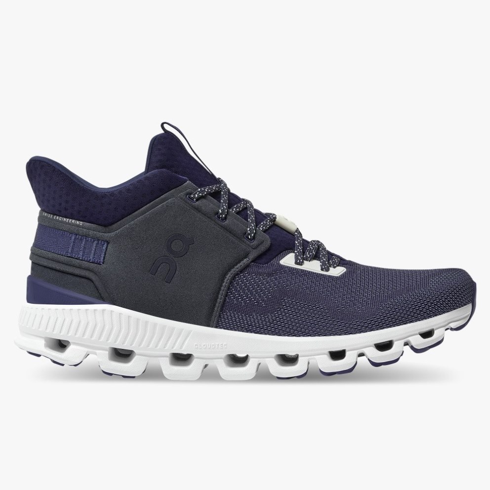 On Cloud Hi Edge Men\'s Trainers Navy | UK-OMA17