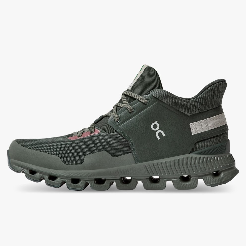 On Cloud Hi Edge Stone Pine Women's Trainers Olive | UK-7O56M