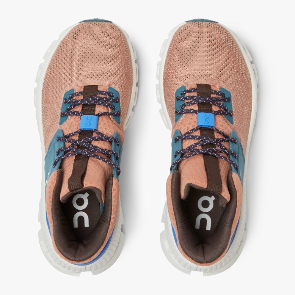 On Cloud Hi Edge Women's Trainers Brown / Turquoise | UK-7M1O8