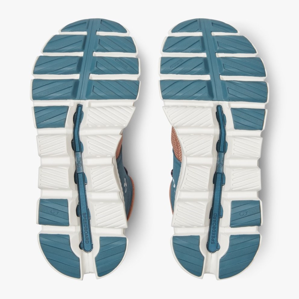 On Cloud Hi Edge Women's Trainers Brown / Turquoise | UK-7M1O8
