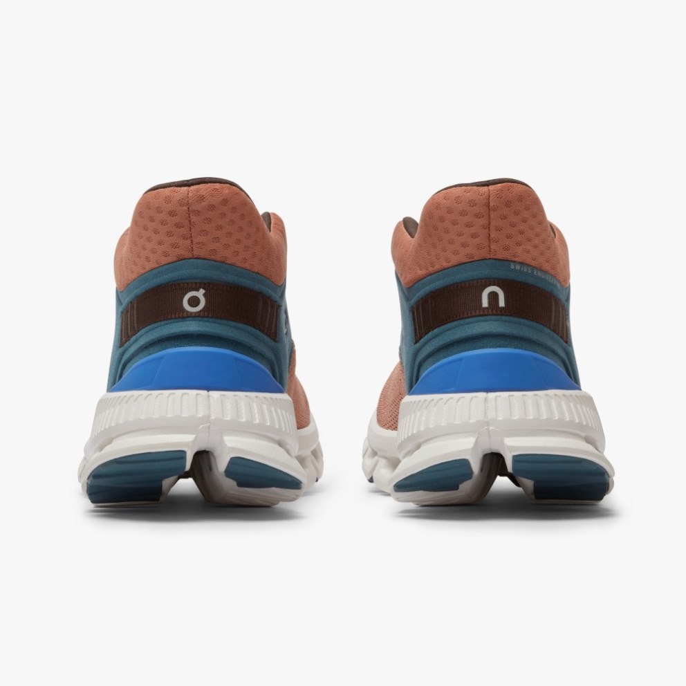 On Cloud Hi Edge Women's Trainers Brown / Turquoise | UK-7M1O8