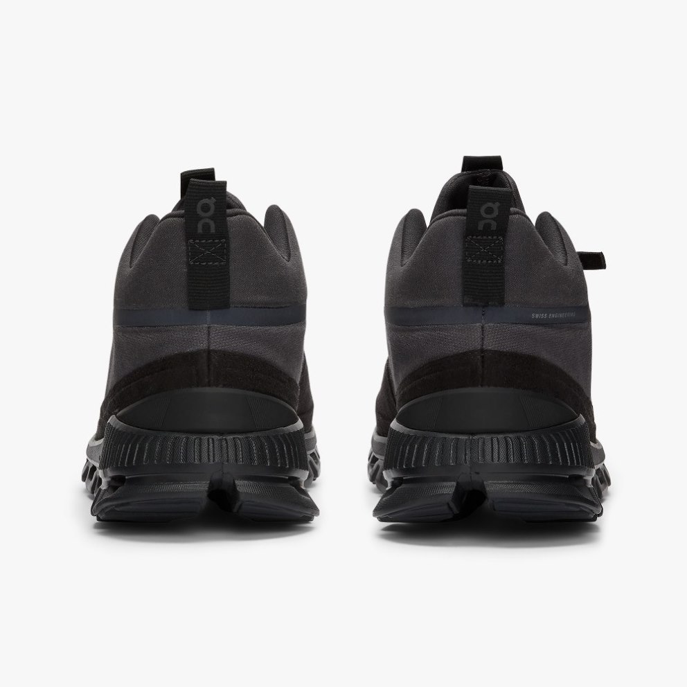 On Cloud Hi Men's Trainers Black / Grey | UK-782JM