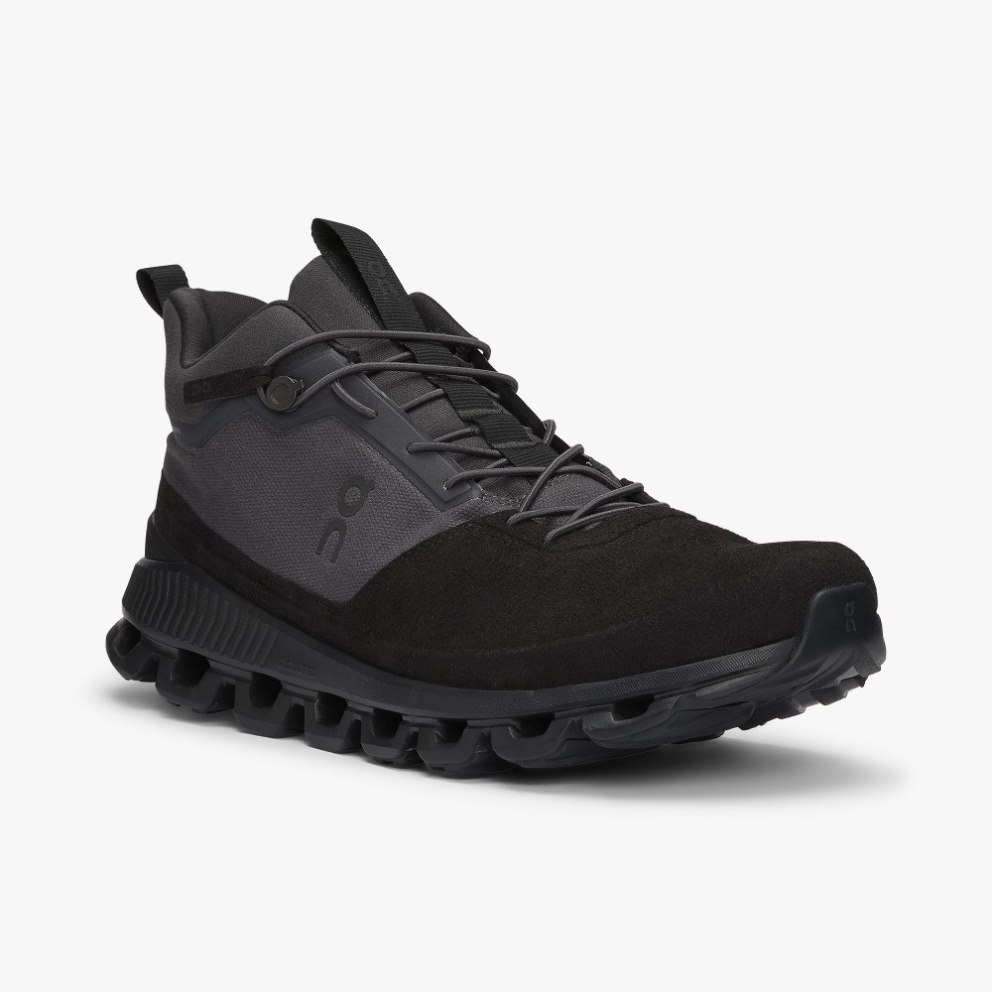 On Cloud Hi Men's Trainers Black / Grey | UK-782JM