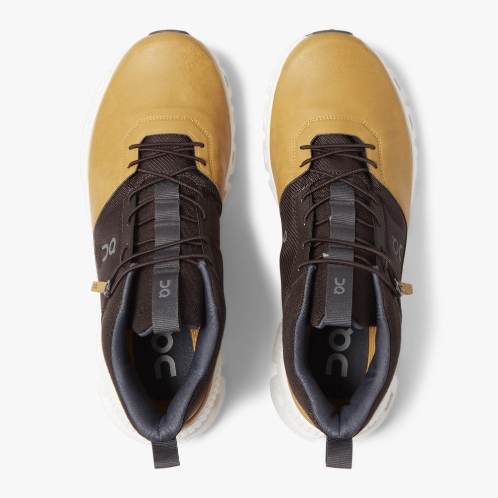 On Cloud Hi Men's Trainers Chocolate / Yellow | UK-6MO87