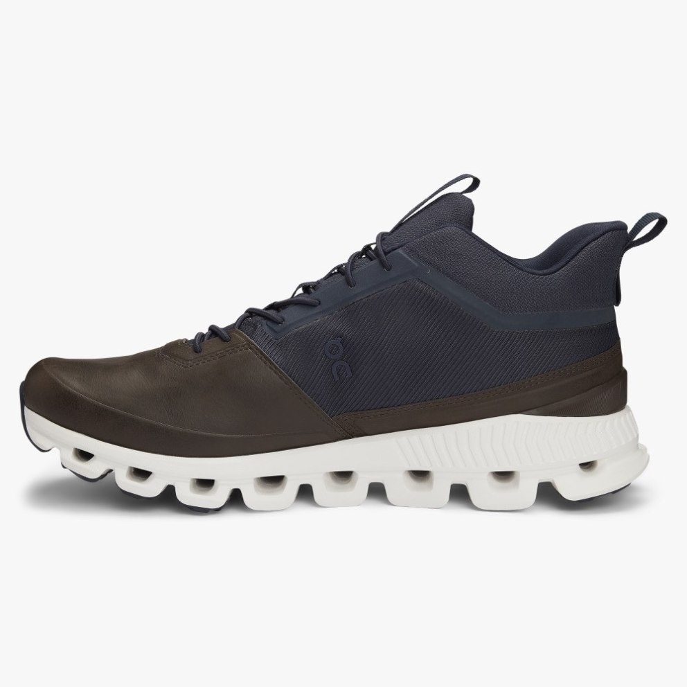On Cloud Hi Men's Trainers Chocolate / Navy | UK-MA268