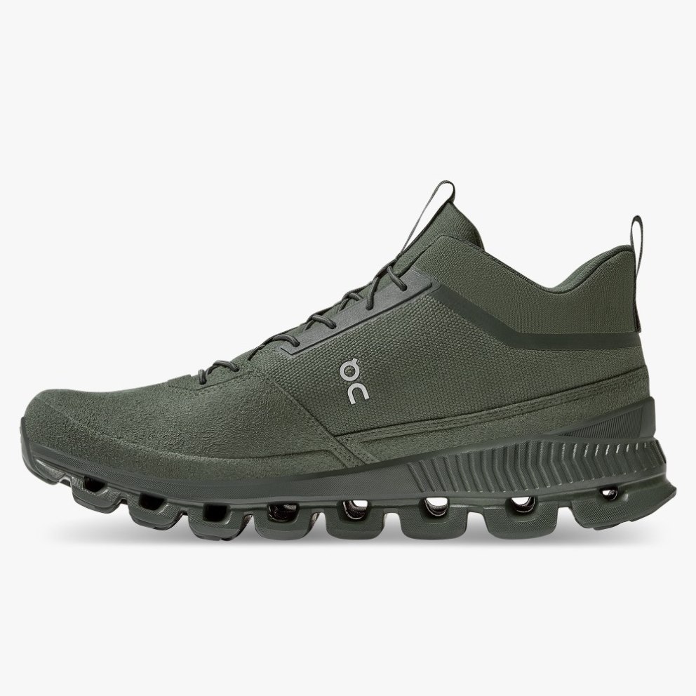 On Cloud Hi Men's Trainers Olive | UK-8M5AO
