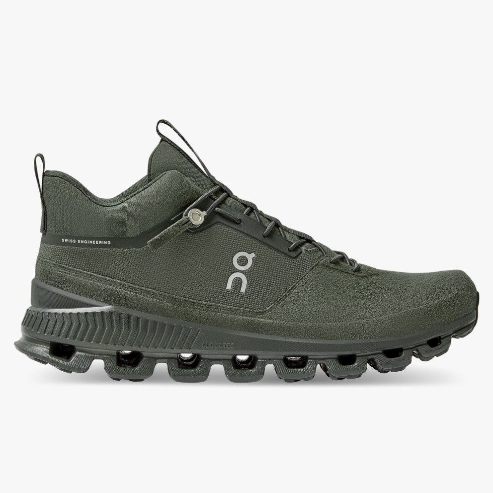 On Cloud Hi Men\'s Trainers Olive | UK-8M5AO