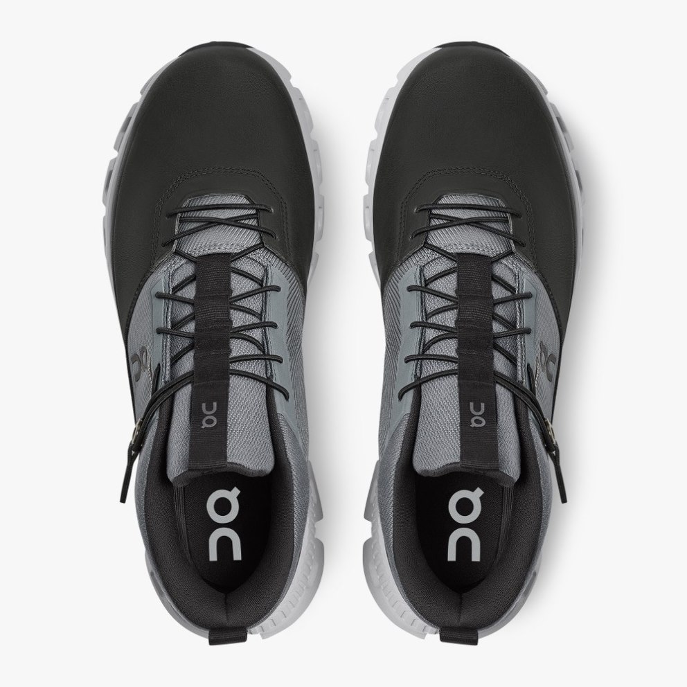 On Cloud Hi Waterproof Men's Trainers Black / Grey | UK-682O1