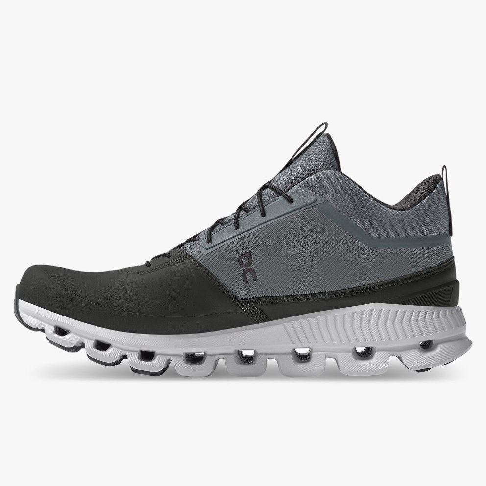 On Cloud Hi Waterproof Men's Trainers Black / Grey | UK-682O1