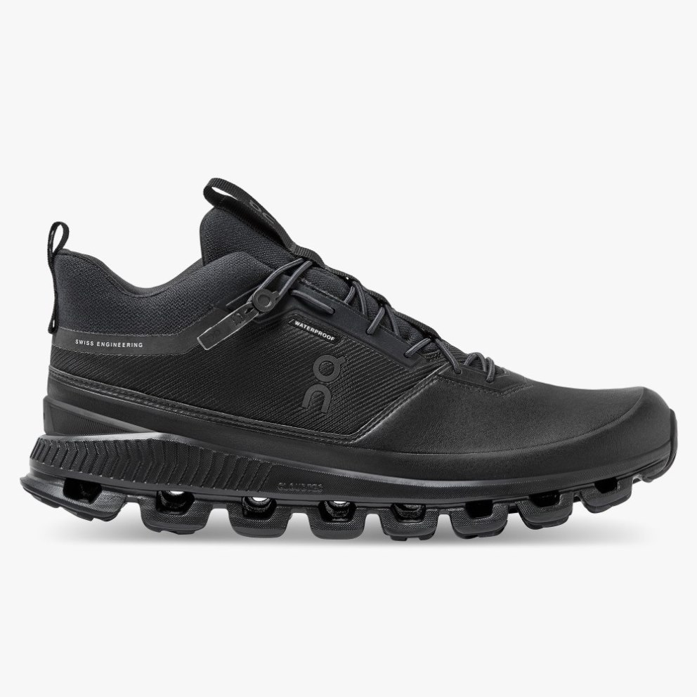 On Cloud Hi Waterproof Men\'s Trainers Black | UK-A6MO1