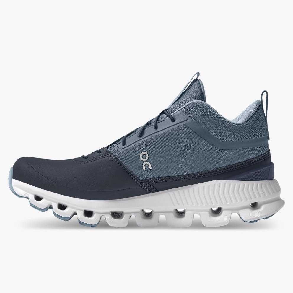 On Cloud Hi Waterproof Women's Trainers Navy | UK-26817
