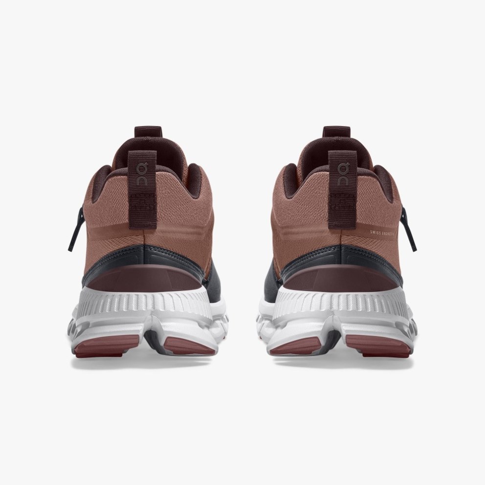 On Cloud Hi Waterproof Women's Trainers Brown / Black | UK-62857