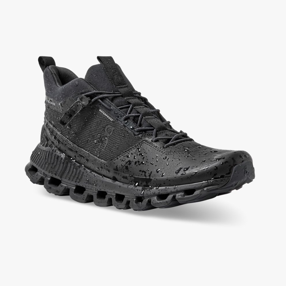 On Cloud Hi Waterproof Women's Trainers Black | UK-A56O7
