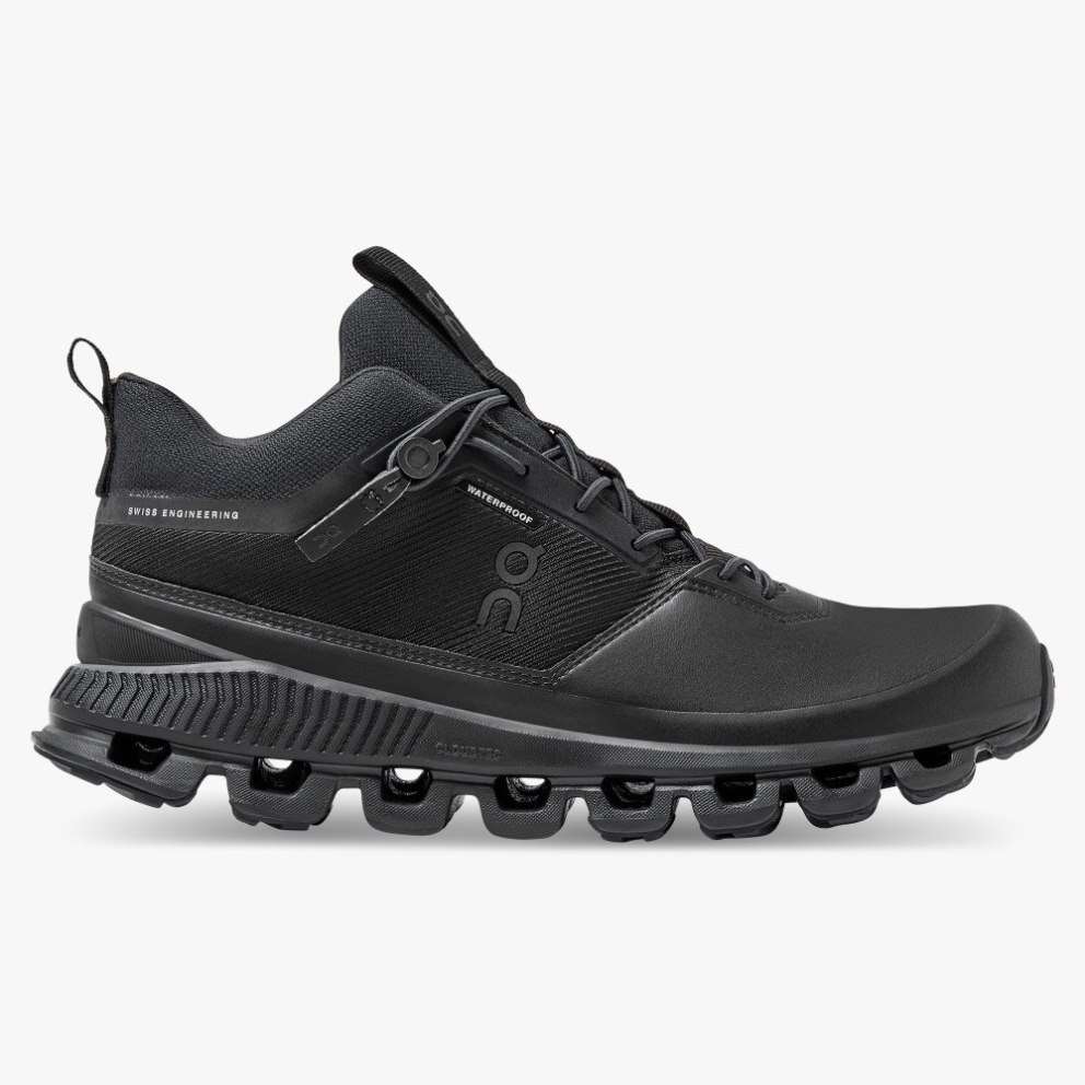 On Cloud Hi Waterproof Women\'s Trainers Black | UK-A56O7