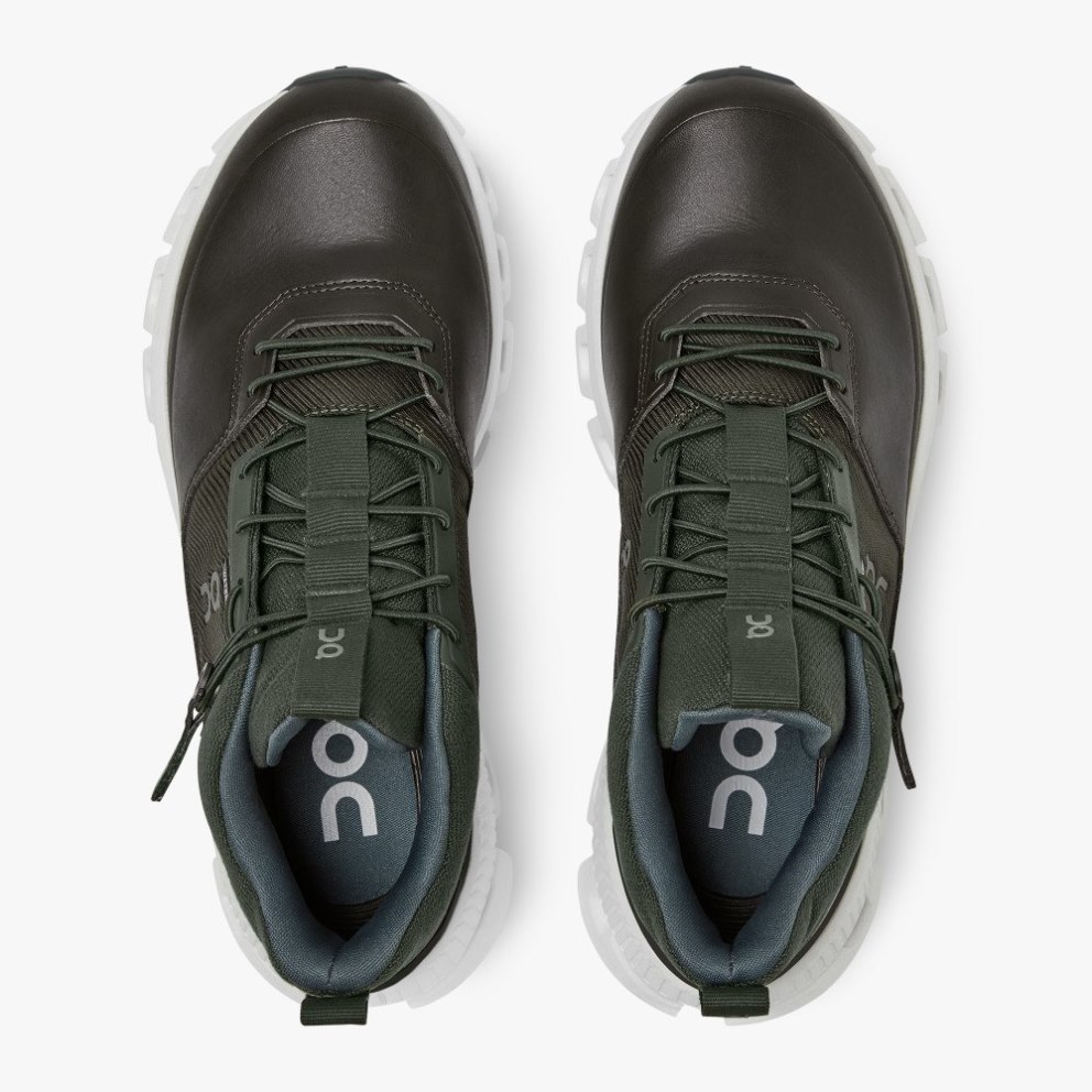 On Cloud Hi Waterproof Women's Trainers Black / Olive | UK-JM827