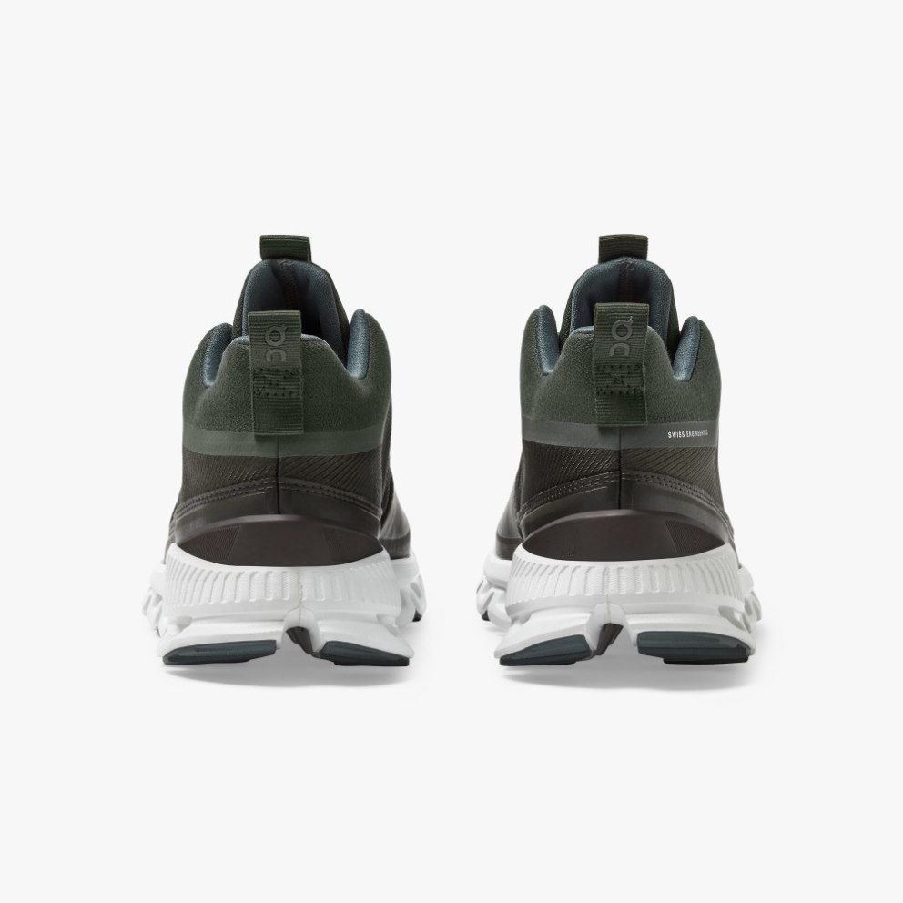 On Cloud Hi Waterproof Women's Trainers Black / Olive | UK-JM827