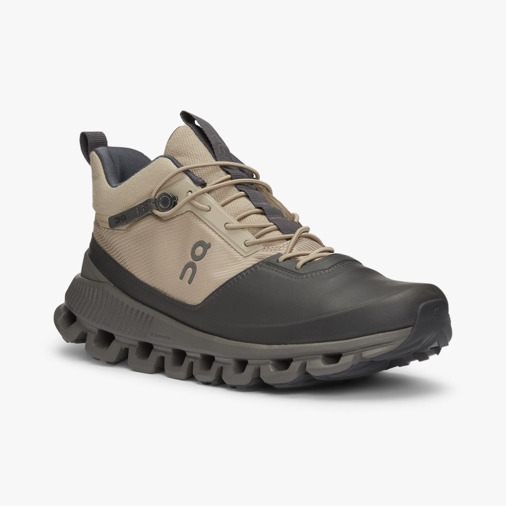 On Cloud Hi Women's Trainers Black / Khaki | UK-8O2J1