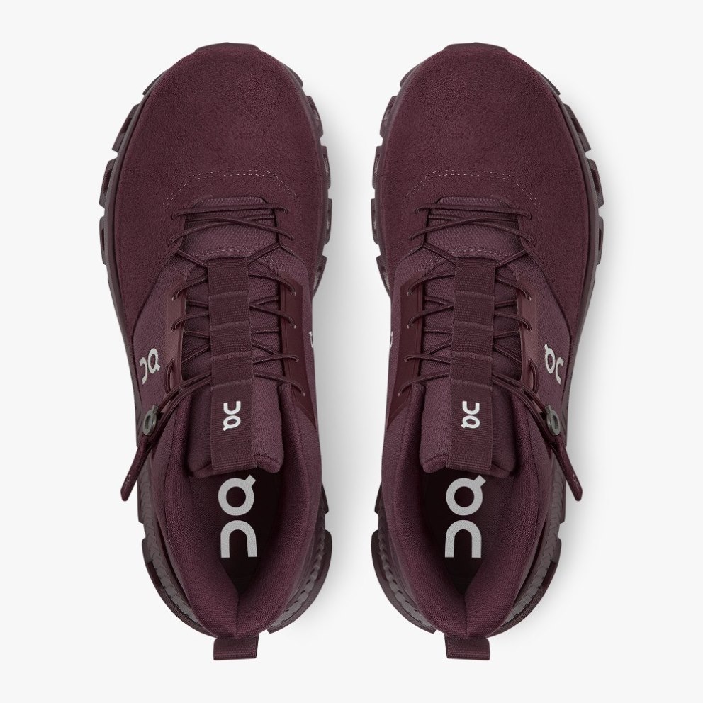 On Cloud Hi Women's Trainers Burgundy | UK-2AMO5