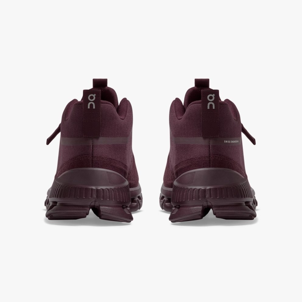 On Cloud Hi Women's Trainers Burgundy | UK-2AMO5