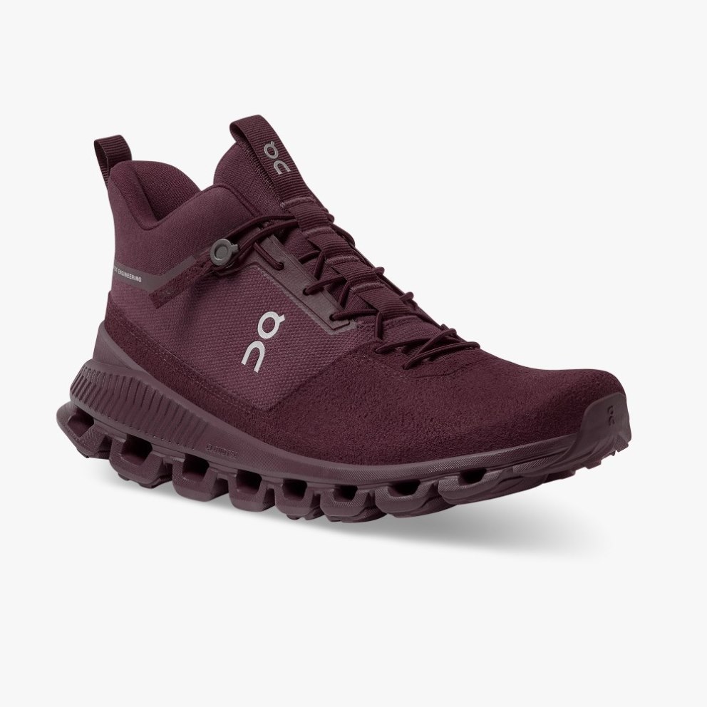 On Cloud Hi Women's Trainers Burgundy | UK-2AMO5