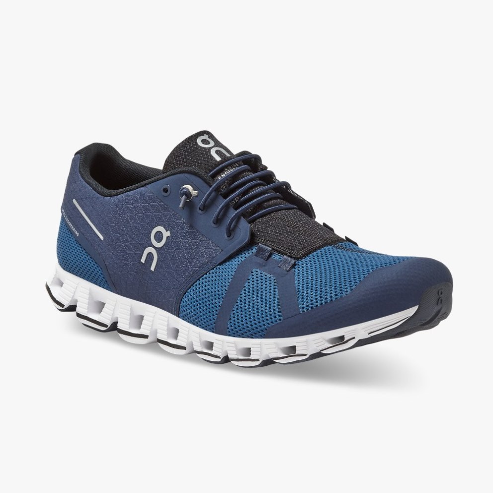 On Cloud Men's Trainers Blue | UK-A76J1
