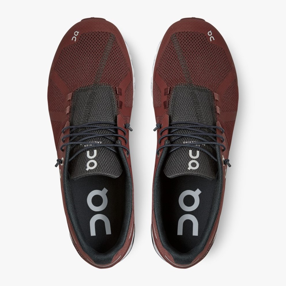 On Cloud Men's Trainers Burgundy | UK-6M7O1