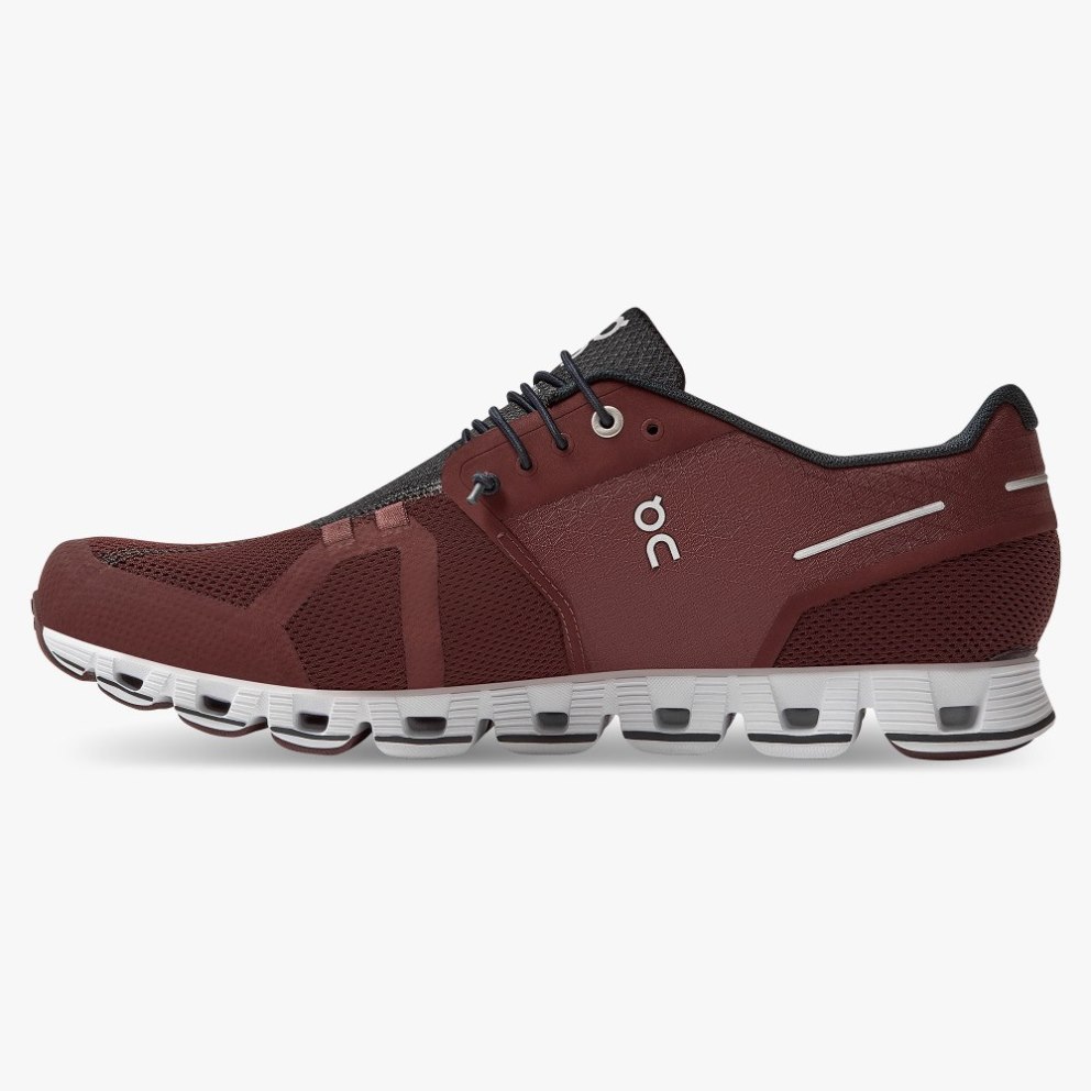 On Cloud Men's Trainers Burgundy | UK-6M7O1