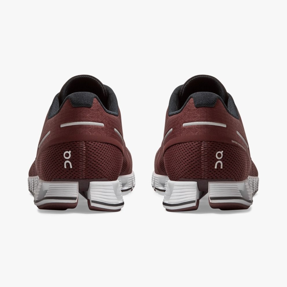 On Cloud Men's Trainers Burgundy | UK-6M7O1