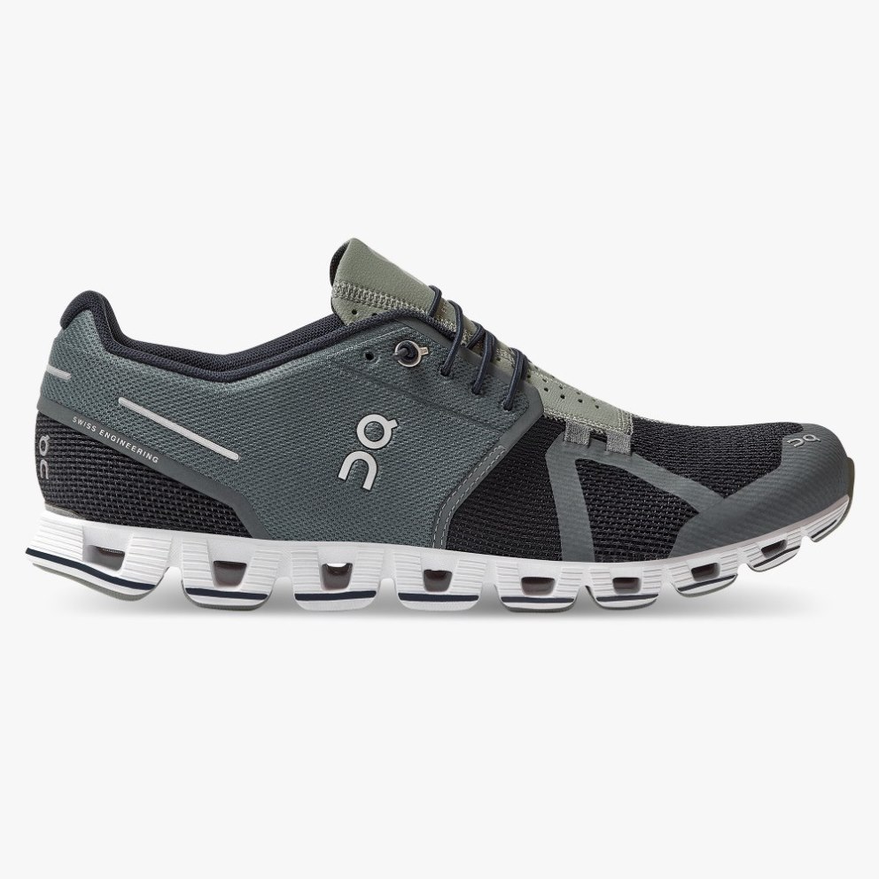 On Cloud Men\'s Trainers Grey / Black | UK-25AMJ