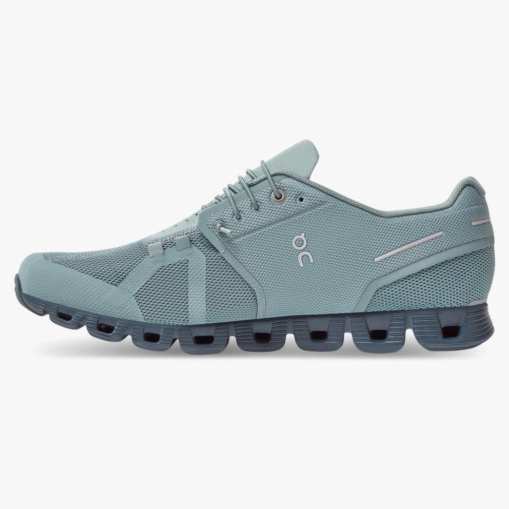 On Cloud Monochrome Men's Trainers Turquoise | UK-A8JOM